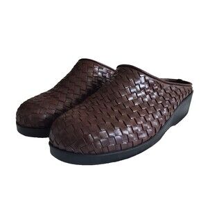 Predictions Woven Leather Brown Clogs Size 8.5 W Brazil - Leather Collection